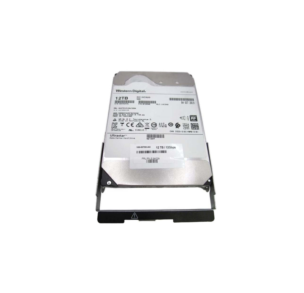 108-00700 - Netapp 12TB SAS 12Gb/s Nearline 7200RPM 3.5-inch Internal Hard Drive with Tray for DE460C SG6000 and E2860
