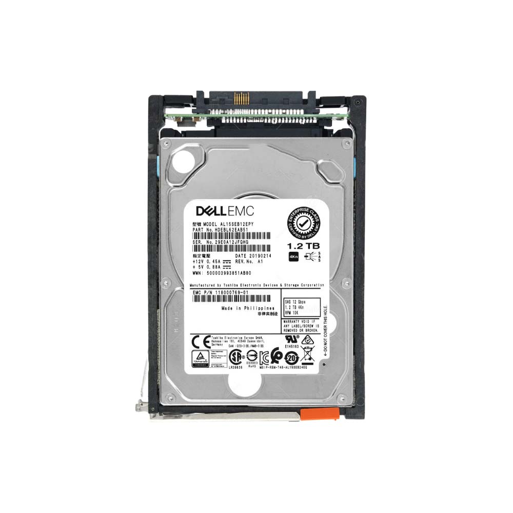 118000769-01 - EMC 1.2TB SAS 12Gb/s 10000RPM 2.5-inch Internal Hard Drive with Tray for Unity 300 and 400