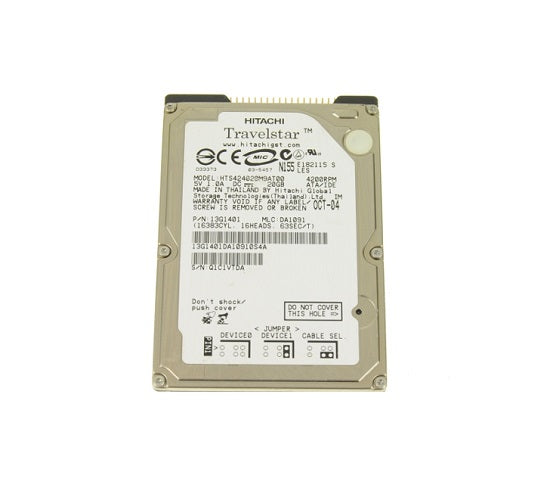 13G1401 - Hitachi Travelstar 20GB 4200RPM IDE / ATA-100 2MB Cache 2.5-inch Hard Drive