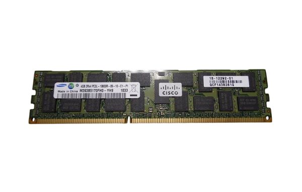 15-12292-01 - Cisco 4GB 1333MHz DDR3 PC3-10600 ECC Registered CL9 240-Pin DIMM 1.35V (LV) Dual Rank x4 Memory Module