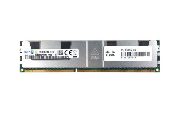 15-13856-01 - Cisco 32GB 1600MHz DDR3 PC3-12800 ECC Registered CL11 240-Pin Load Reduced DIMM 1.35V (LV) Quad Rank x4 Memory Module