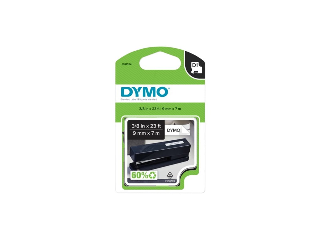 1761554 - Dymo D1 Poly 3/8 Blk/Wht Bl1