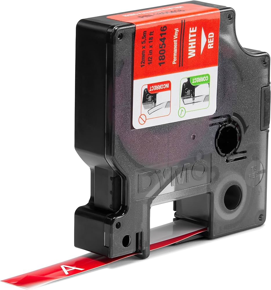 1805416 - Dymo Rhino 1/2In Red Vinyl-12Mm