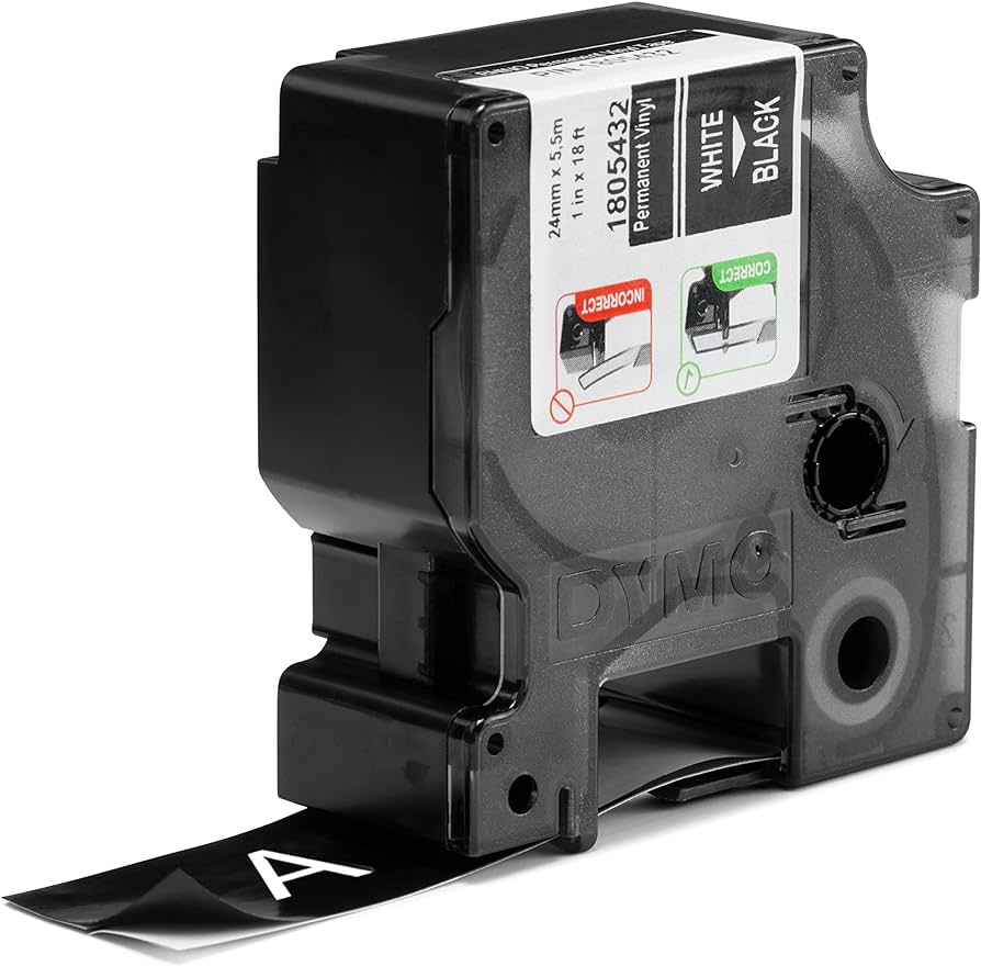 1805432 - Dymo Rhino 1In Black Vinyl-24Mm