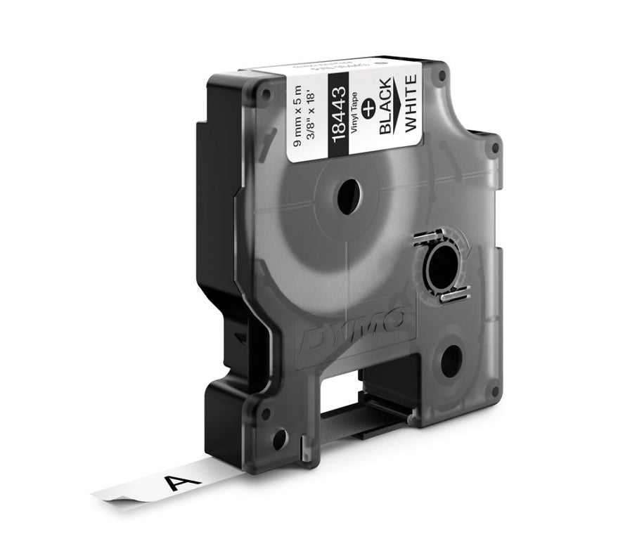 18443 - Dymo Dymo Rhino 3/8In X 18Ft, White Vinyl Labels