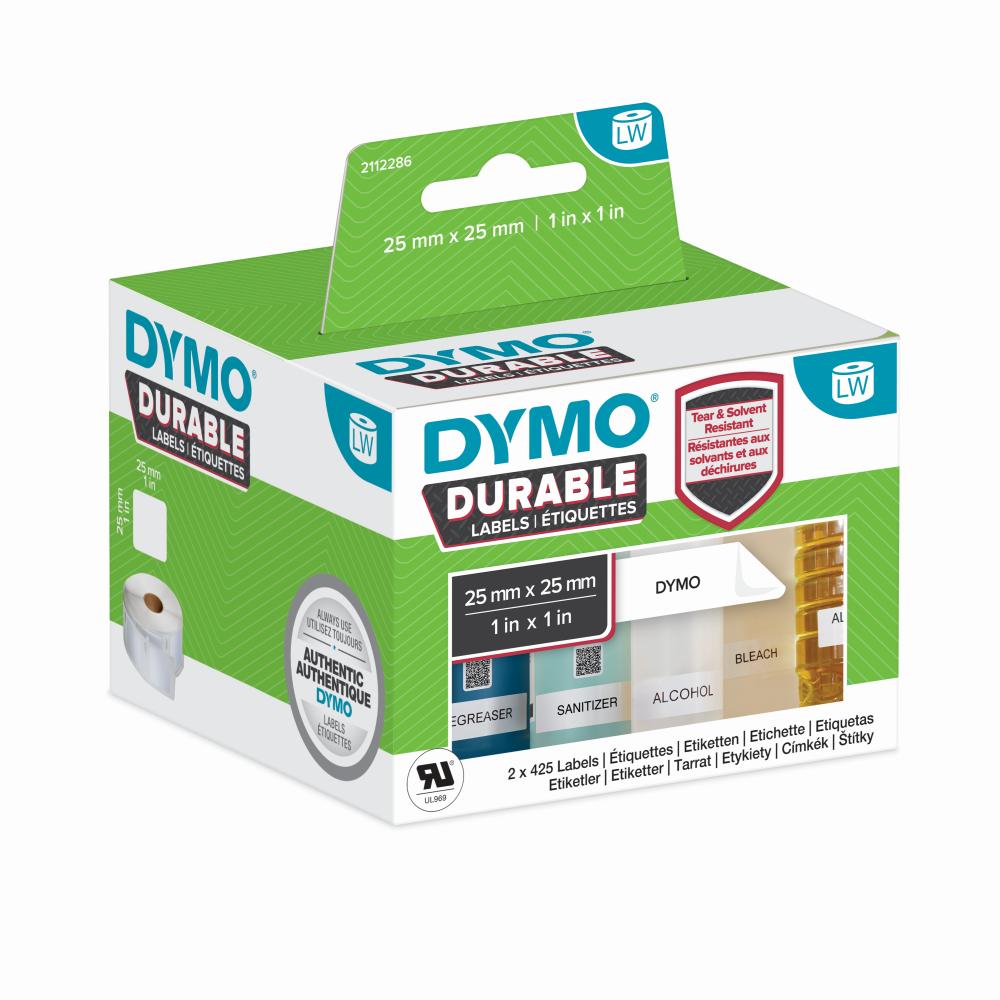 1933083 - Dymo Dymo Lw Durable 1In X 1In White Poly, 1700 Labels