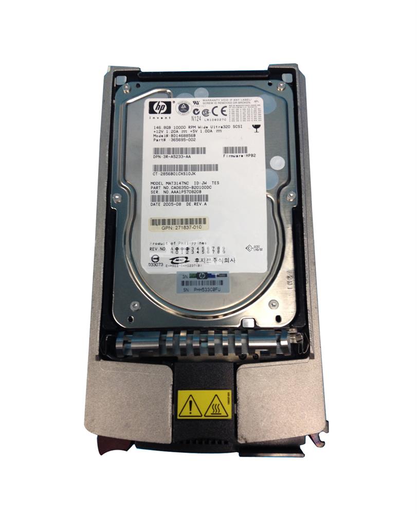 271837-010 - HP 146.8GB 10000RPM Ultra-320 SCSI 80-Pin LVD Hot-Swap 3.5-inch Hard Drive with Tray