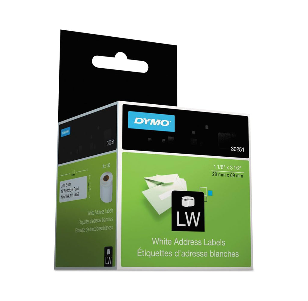 30251 - Dymo Labels - Address Labels - White - 1.1 In X 3.5 In