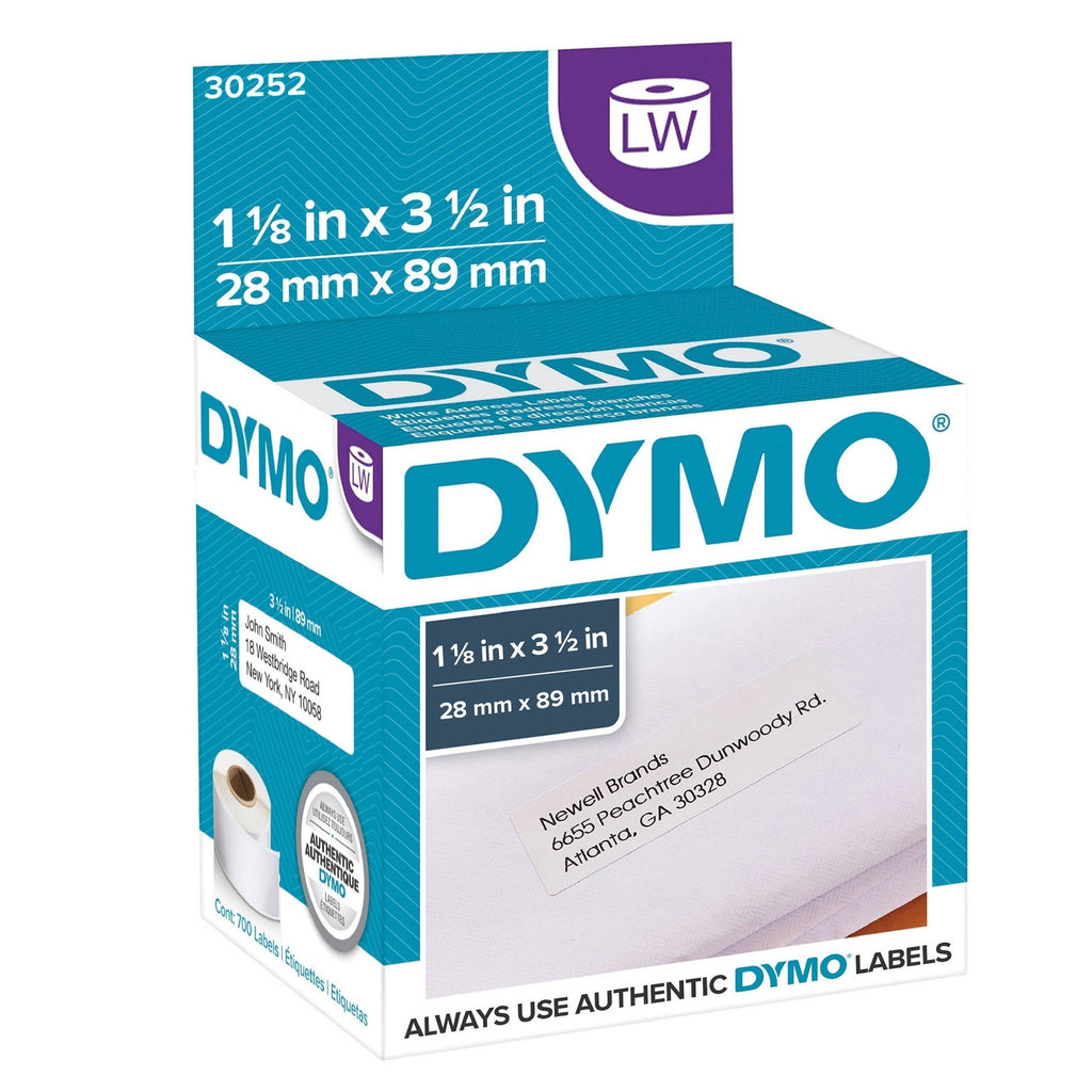 30252 - Dymo Address Labels - 350 Labels/Roll, 2 Rolls/Box Size: 1-1/8In X 3-1/2In
