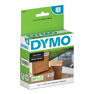 30336 - Dymo 1In X 2-1/8In Labels. 500 Labels/Roll, 1 Roll/Box
