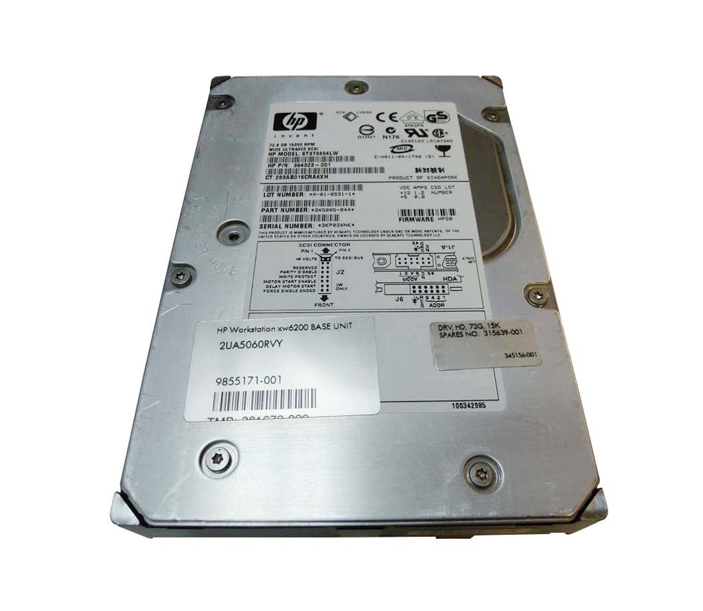 315639-001 - HP 72.8GB 15000RPM Ultra-320 SCSI 68-Pin LVD 3.5-inch Hard Disk Drive