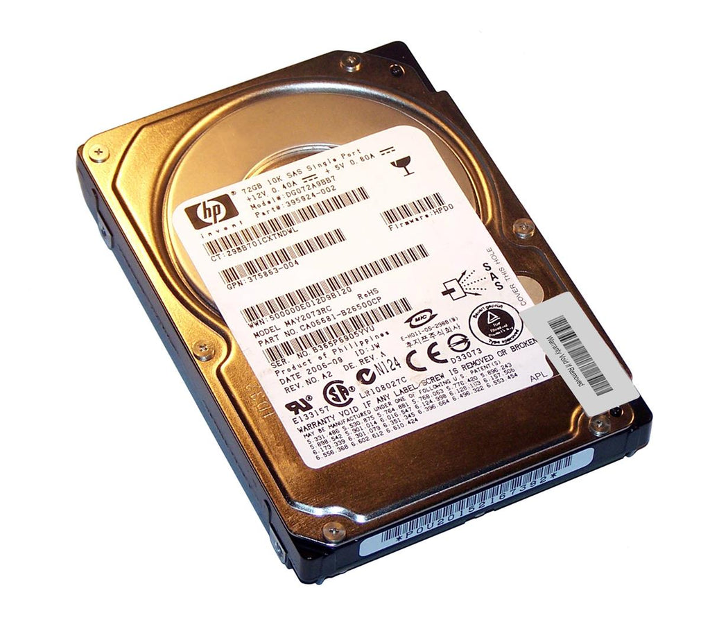 375863-004 - HP 72GB 10000RPM SAS 3Gb/s Hot-Swap 2.5-inch Hard Disk Drive with Tray