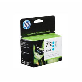 3ED77A - HP 712 29-ml Cyan Ink Cartridge (Pack of 3) for DesignJet T250 and T650