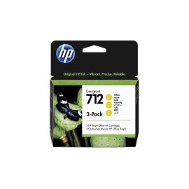 3ED79A - HP 712 29-ml Yellow Ink Cartridge (Pack of 3) for DesignJet T250 and T650