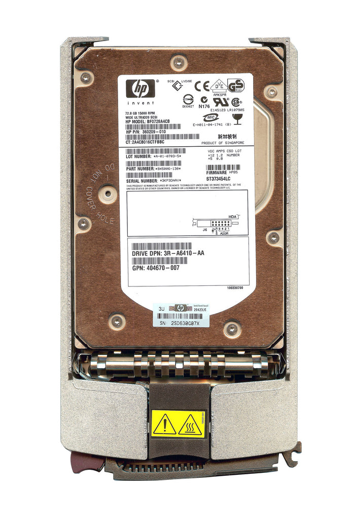 404670-007 - HP 72.8GB 15000RPM Ultra-320 SCSI 80-Pin LVD Hot-Swap 3.5-inch Hard Disk Drive