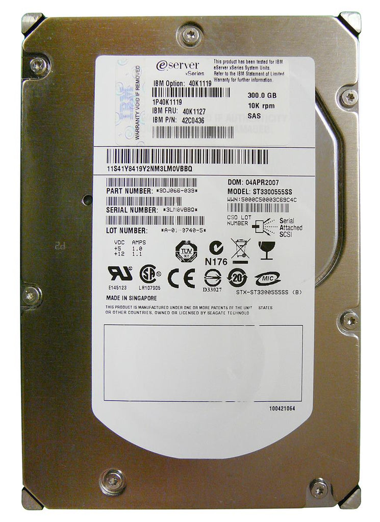 40K1119 - IBM 300GB 10000RPM 16MB Cache SAS 3Gb/s Hot-Swap 3.5-inch Hard Disk Drive
