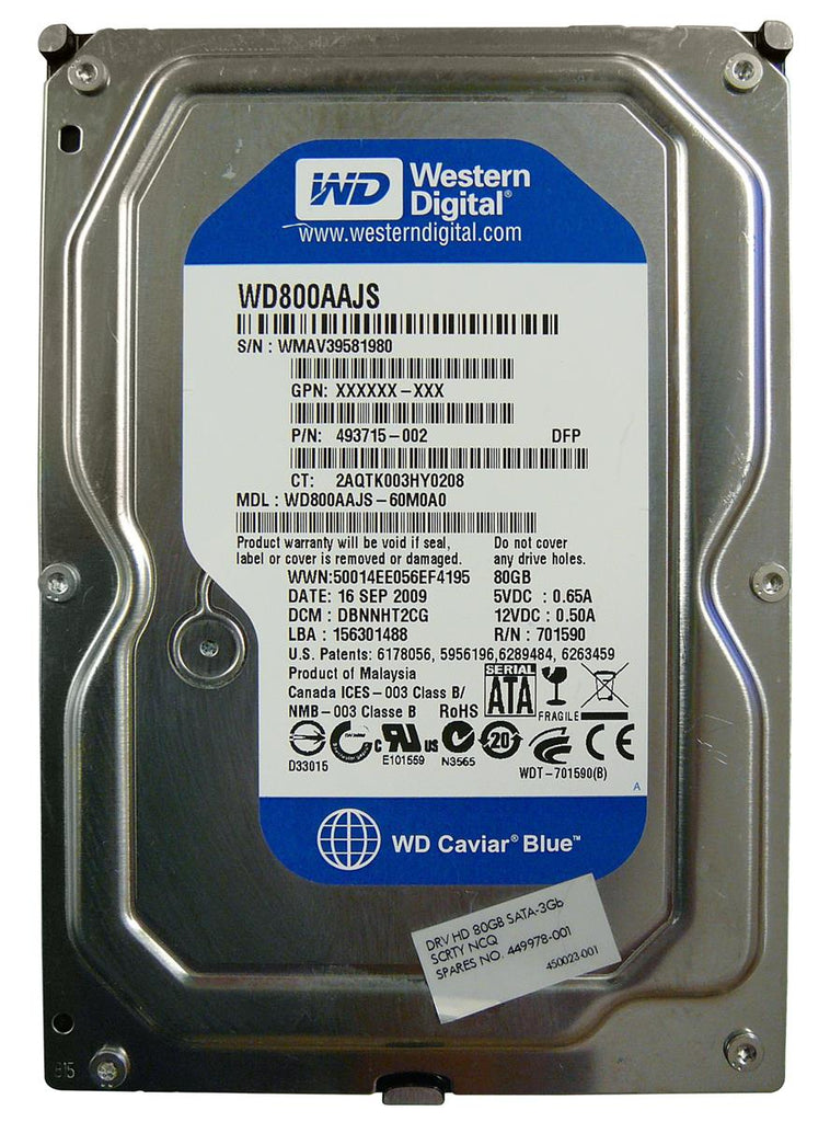 449978-001 - HP 80GB 7200RPM SATA 3Gb/s 3.5-inch Hard Disk Drive
