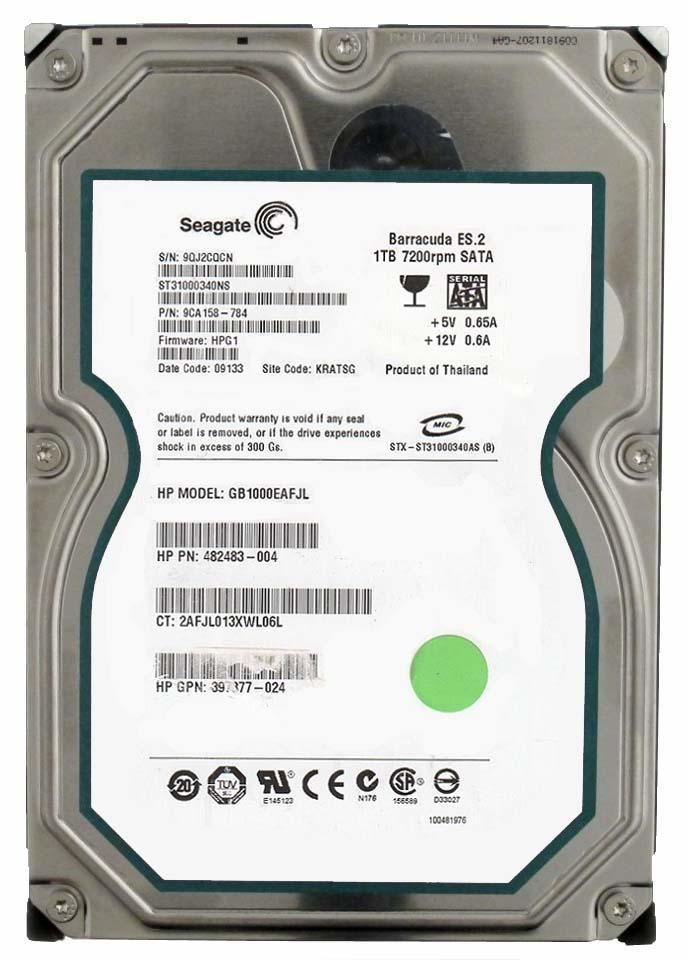 684058-B21 - HPE 1TB SATA 3Gb/s 7200RPM 3.5-inch Internal Hard Drive for ProLiant G1 G2 G3 G4 G5 G6 and G7