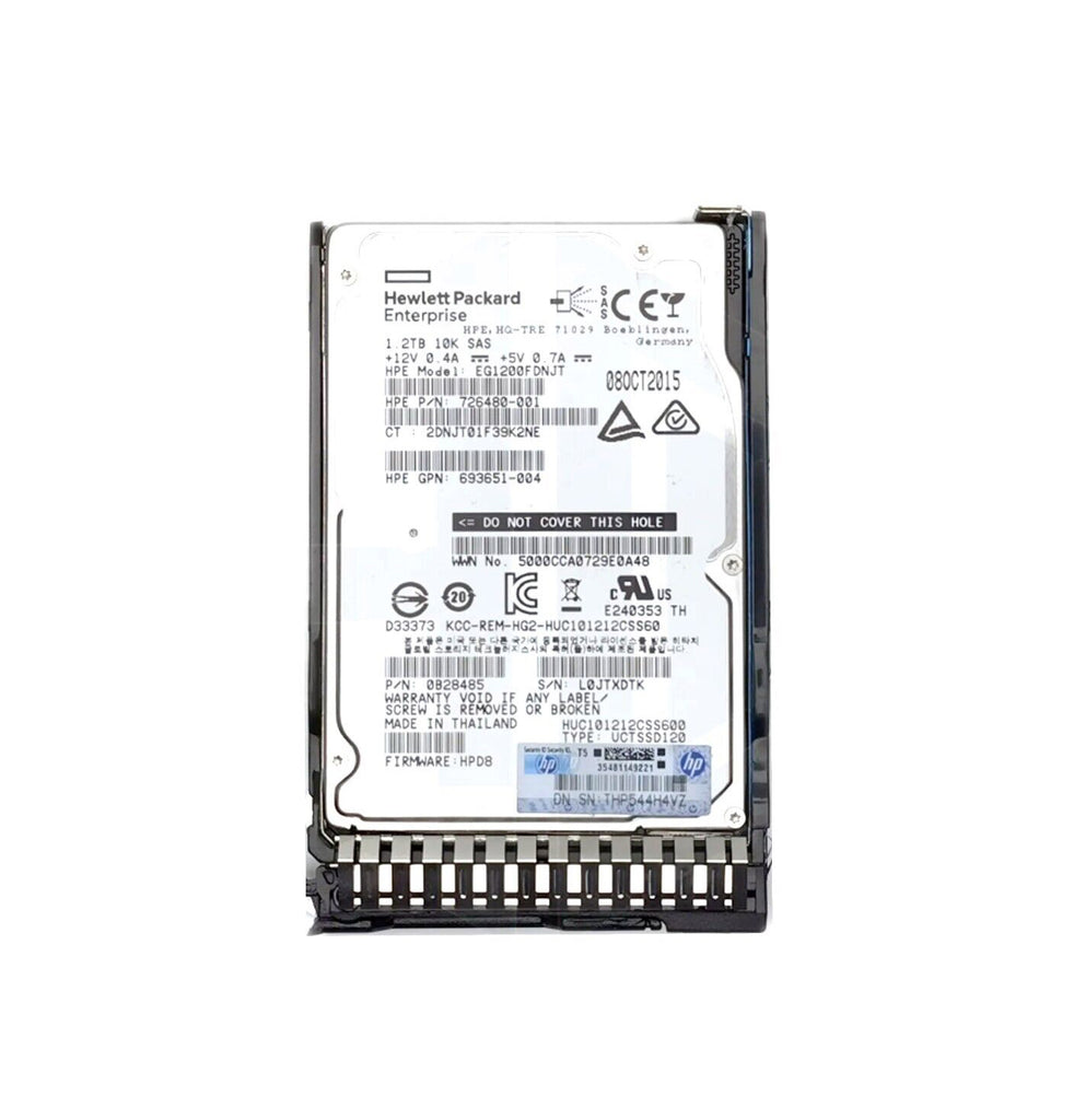 718292-001 - HP 1.2TB SAS 6Gb/s Hot Swap 10000RPM 2.5-inch Internal Hard Drive with Smart Carrier for ProLiant G8 and G9