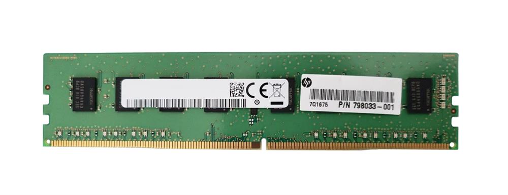 798033-001 - HP 4GB 2133MHz DDR4 PC4-17000 Non-ECC CL15 288-Pin DIMM 1.2V Single Rank x8 Memory Module
