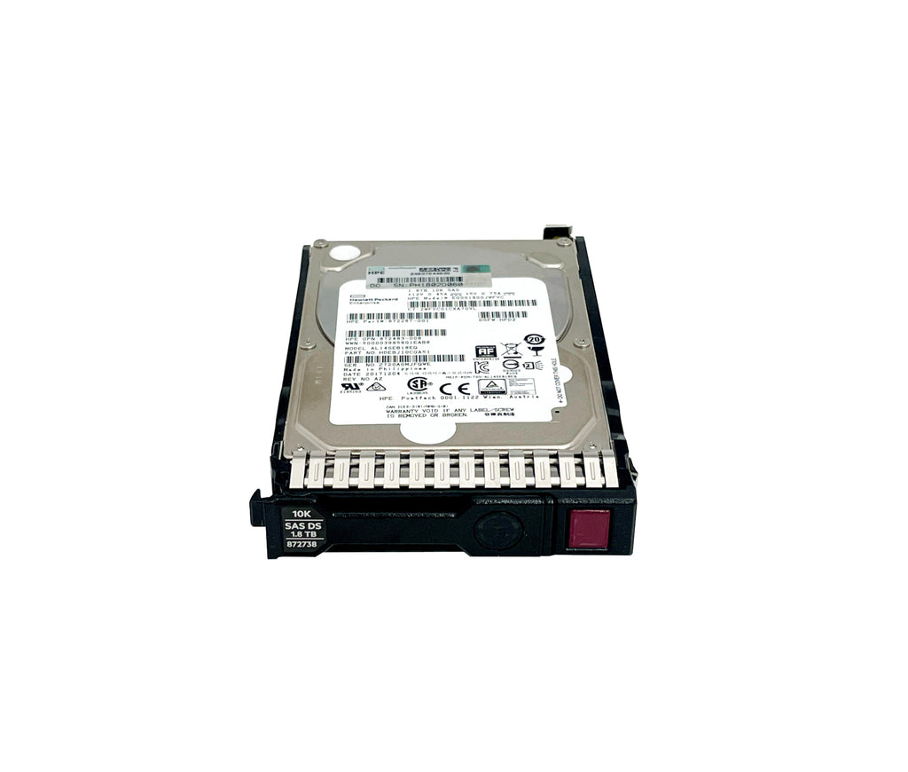 872738-001 - HPE 1.8TB SAS 12Gb/s Hot Swap Digitally Signed 10000RPM (512e) 2.5-inch Internal Hard Drive with Smart Carrier for ProLiant G9 and G10