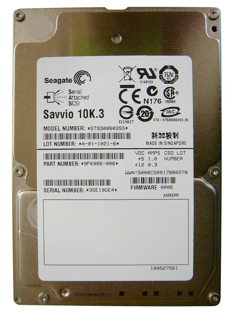 9FK066-006 - Seagate Savvio 10K.3 300GB 10000RPM 16MB Cache SAS 6Gb/s 2.5-inch Hard Disk Drive