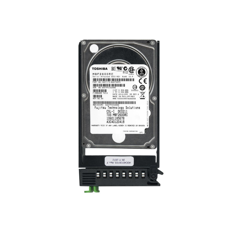 A3C40120418 - Fujitsu 600GB SAS 6Gb/s Hot Swap 10000RPM 2.5-inch Internal Hard Drive with Tray for PRIMERGY