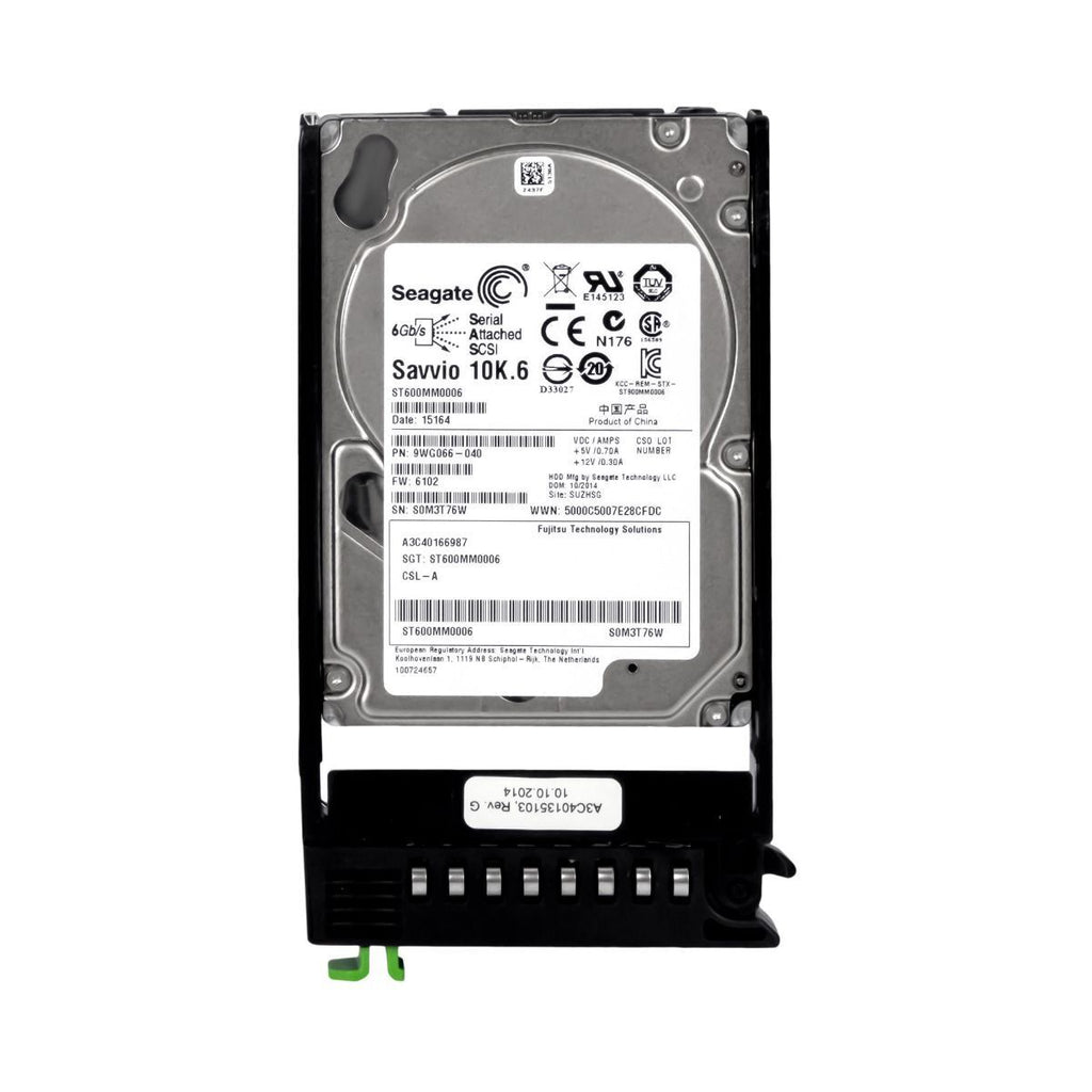 A3C40166987 - Fujitsu 600GB SAS 6Gb/s 10000RPM 2.5-inch Internal Hard Drive with Tray