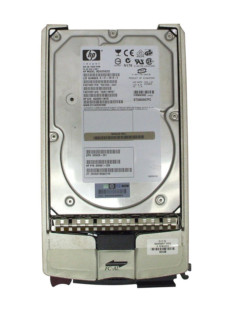 BD30058232 - HPE 300GB 10000RPM Fibre Channel 2Gb/s Dual Port Hot-Swap 3.5-inch Hard Disk Drive
