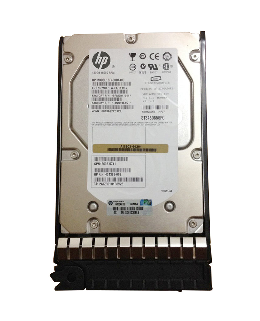 BF450DA483 - HP 450GB 15000RPM Fibre Channel 4Gb/s Dual Port Hot-Swap 3.5-inch Hard Disk Drive