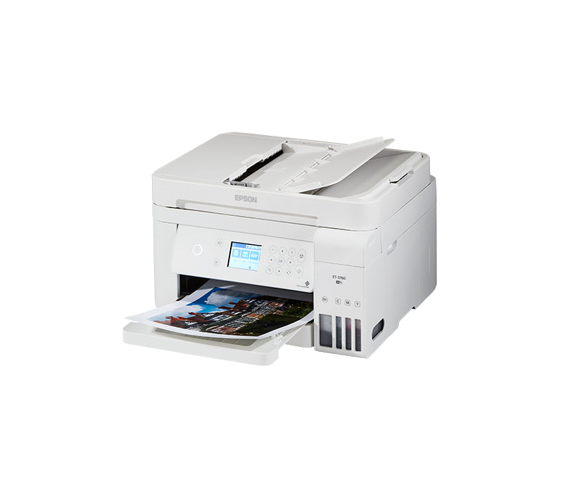 C11CG20203 - Epson EcoTank ET-3760 4800 x 1200 dpi 8 ppm USB, Ethernet, Wi-Fi Automatic Duplex Printing 2.4-inch LCD Display Desktop Cartridge-Free SuperTank Color InkJet All-in-One Printer