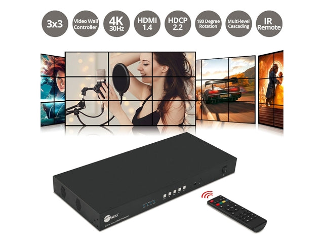 CE-H26F11-S1 - SIIG AC 3x3 4K Video Wall Processor with USB-C DP VGA HDMI Input