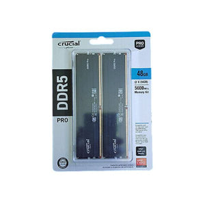 CP2K24G56C46U5 - Crucial 48GB (2x 24GB) 5600MHz DDR5 PC5-44800 Non-ECC CL46 288-Pin DIMM 1.1V Memory Module