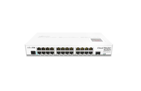 CRS125-24G-1S-2HND-IN - Mikrotik 24-Ports 10/100/1000BASE-T Ethernet Layer 3 Desktop Managed Cloud Router Switch with 1-Port SFP