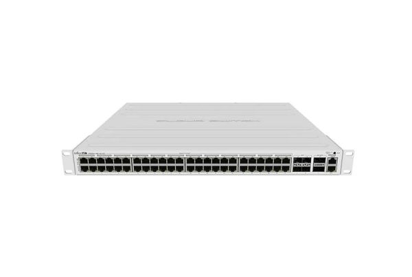 CRS354-48P-4S+2Q+RM - Mikrotik CRS354 48-Ports 10/100/1000BASE-T PoE+ and 4-Ports SFP+ Layer 3 Rack-mountable Managed Network Switch with 2-Ports QSFP+