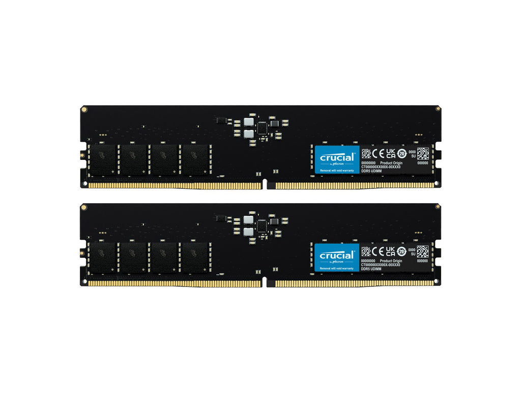 CT2K32G56C46U5 - Crucial 64GB (2x 32GB) 5600MHz DDR5 PC5-44800 Non-ECC CL46 288-Pin DIMM 1.1V Memory Module