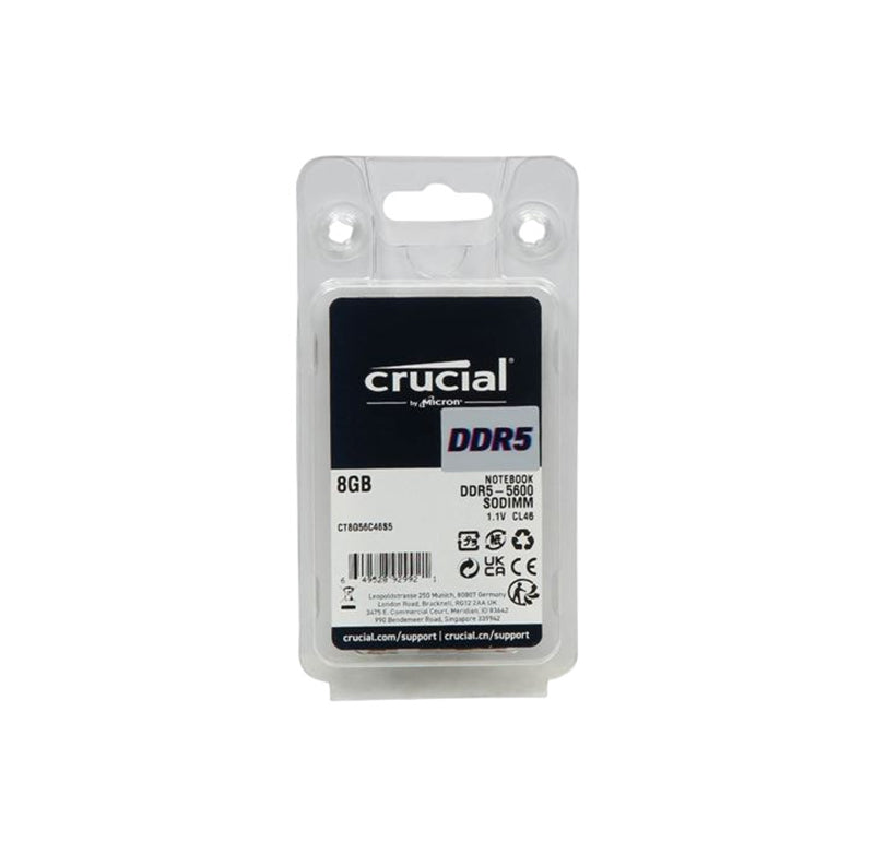 CT8G56C46S5 - Crucial 8GB 5600MHz DDR5 PC5-44800 Non-ECC CL46 262-Pin SoDimm 1.1V Memory Module