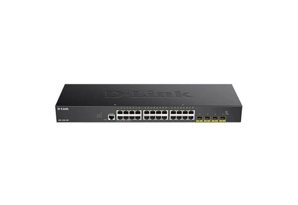 DGS-1250-28X - D-Link DGS-1250 Series 24-Ports 10/100/1000BASE-T Ethernet Layer 3 Rack-mountable Smart Managed Network Switch with 4-Ports SFP+