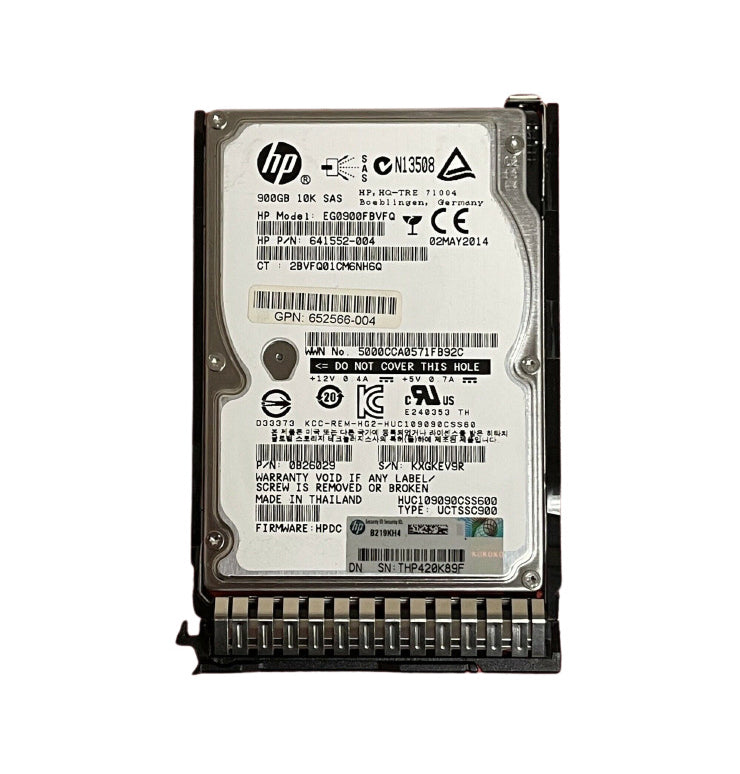 EG0900FBVFQ - HPE 900GB SAS 6Gb/s Hot Swap 10000RPM 2.5-inch Internal Hard Drive with Smart Carrier Tray