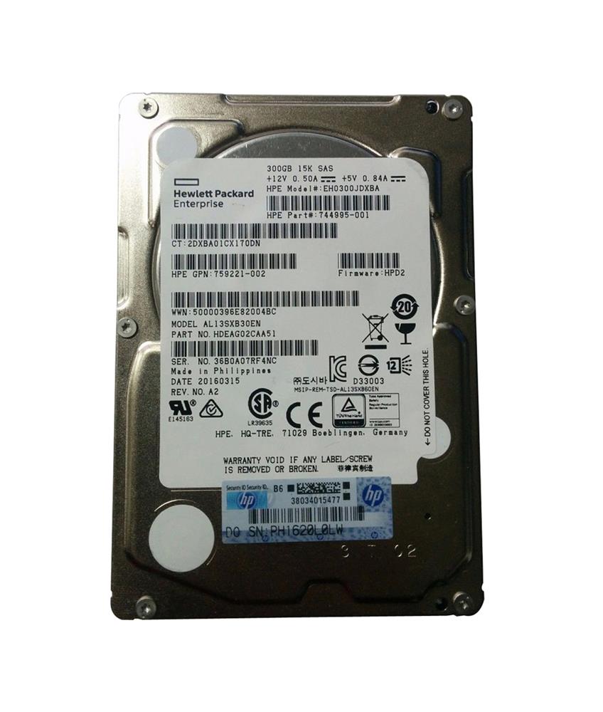 EH0300JDXBA - HP 300GB 15000RPM SAS 12Gb/s Dual Port 2.5-inch Hard Disk Drive with Tray