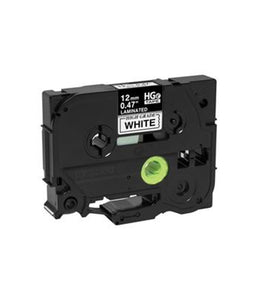 HGE2315PK - Brother Mobile Solutions 0.47 In X 26.2 Ft (12Mm X 8M), Black Ink On White Label, 5 Pack