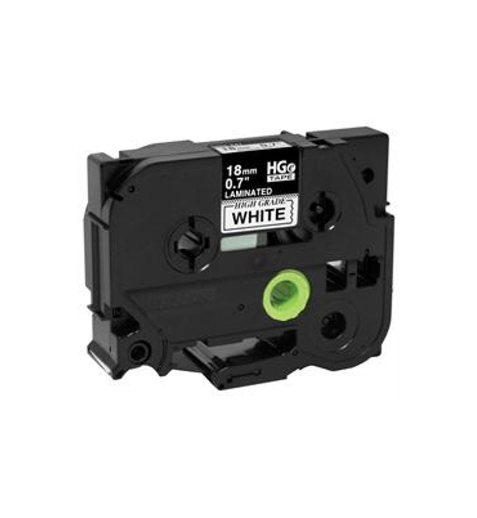 HGE2415PK - Brother Mobile Solutions 0.7 In X 26.2 Ft (18Mm X 8M), Black Ink On White Label, 5 Pack