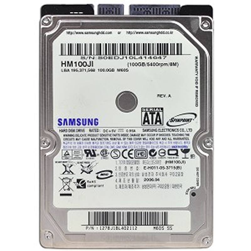 HM100JI - Samsung Spinpoint M60S 100GB 5400RPM SATA 1.5Gb/s 8MB Cache 2.5-inch Hard Drive