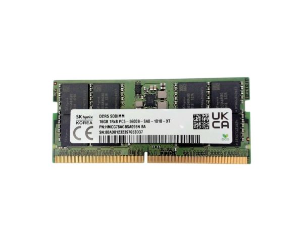HMCG78AGBSA095N - SK Hynix 16GB 5600MHz DDR5 PC5-44800 Non-ECC CL46 262-Pin SoDimm 1.1V Single Rank x8 Memory Module