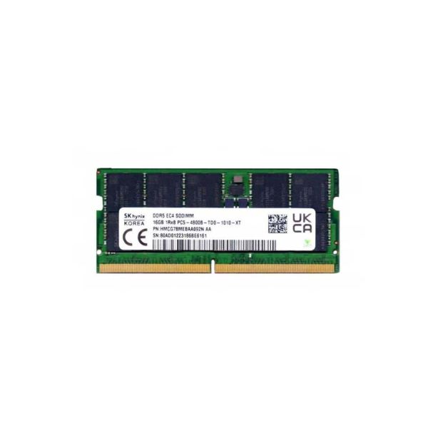 HMCG78MEBAA092N - SK Hynix 16GB 4800MHz DDR5 PC5-38400 ECC Unbuffered CL40 262-Pin SoDimm 1.1V x8 Memory Module