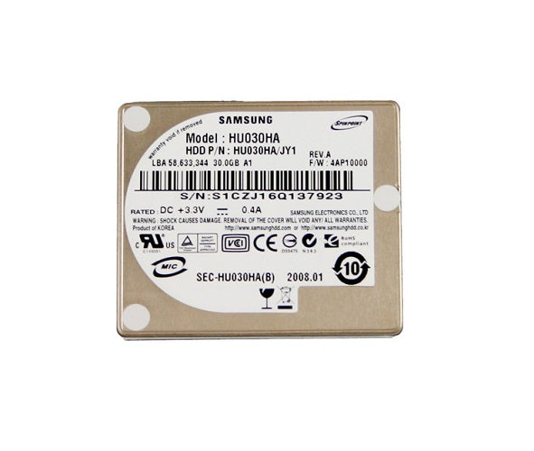 HU030HA - Samsung Spinpoint A1 30GB PATA 100Mb/s 3600RPM 2MB Cache 1.8-inch Internal Hard Drive