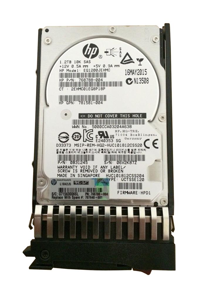 J9F48A - HPE 1.2TB SAS 12Gb/s Hot Swap 10000RPM 2.5-inch Internal Hard Drive with Tray for MSA 1040 2040 2050 2000 2000i and P2000