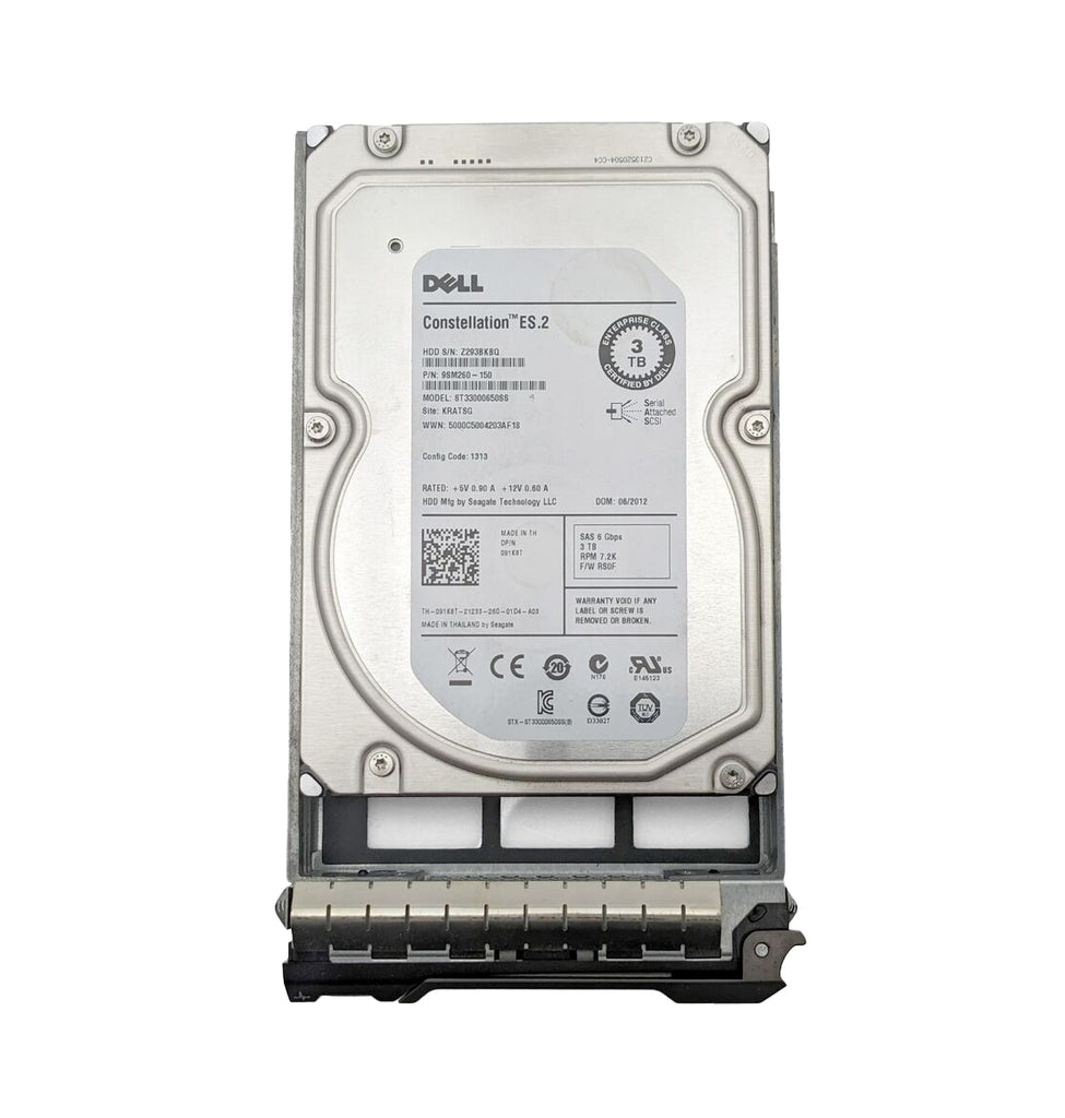 K4F1D - Dell 3TB SAS 6Gb/s Hot Swap 7200RPM 3.5-inch Internal Hard Drive with Tray for PowerEdge G13