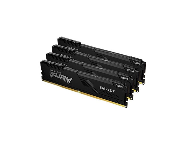 KF436C18BBK4/64 - Kingston FURY Beast 64GB (4x 16GB) 3600MHz DDR4 PC4-28800 Non-ECC CL18 288-Pin DIMM 1.35V (LV) Single Rank x8 Memory Module