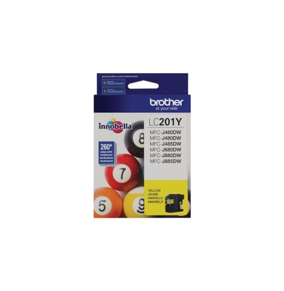 LC201Y - Brother Standard-Yield 260 Pages Yellow Toner Cartridge for MFC-J460DW MFC-J480DW and MFC-J485DW